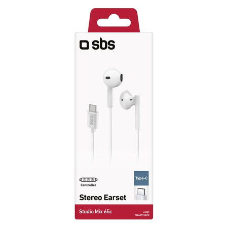 SBS - Fejhallgató Studio Mix 65c egy mikrofonnal, USB-C, fehér
