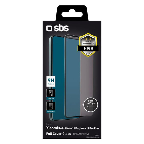 SBS - Tvrdené sklo Full Cover - Xiaomi Redmi Note 11 Pro, Note 11 Pro 5G és Poco X4 Pro, fekete
