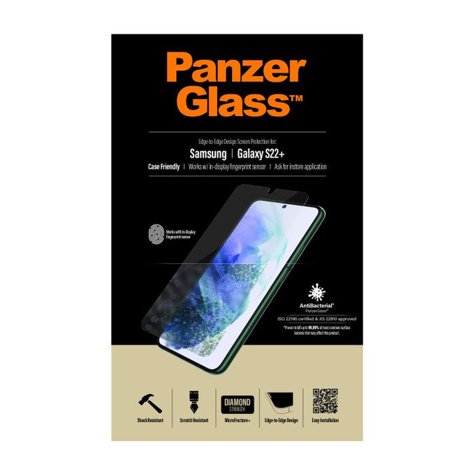 PanzerGlass - Edzett Üveg Case Friendly AB - Samsung Galaxy S22+, átlátszó