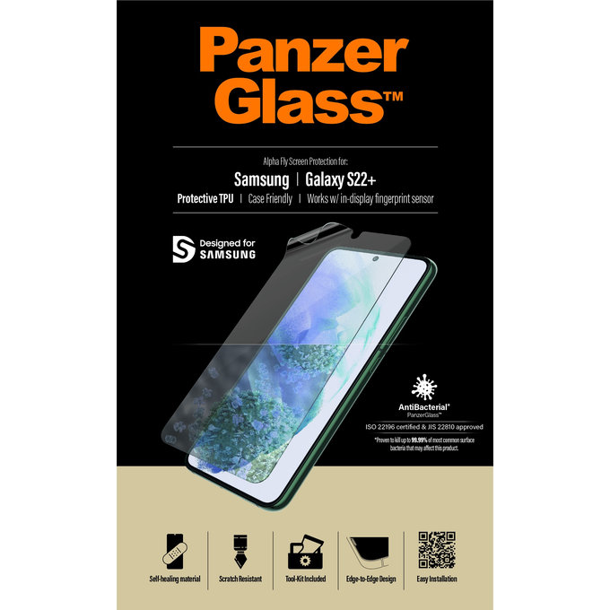 PanzerGlass - Edzett Üveg Case Friendly AB TPU - Samsung Galaxy S22+, átlátszó
