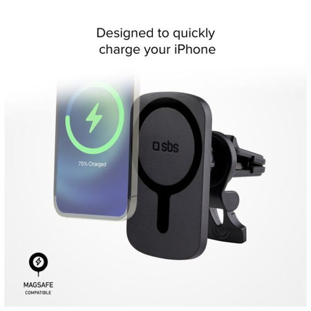SBS - MagCharge autós tartó és MagSafe töltéshez és szellőzőnyílásba, fekete