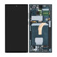 Samsung Galaxy S22 Ultra S908B - LCD Kijelző + Érintőüveg + Keret (Green) - GH82-27489D, GH82-27488D Genuine Service Pack