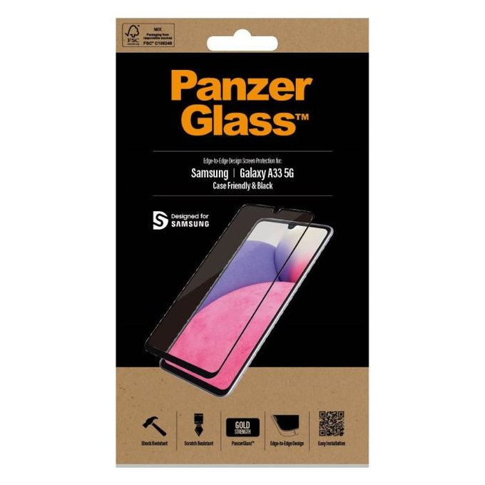 PanzerGlass - Edzett Üveg Case Friendly - Samsung Galaxy A33 5G, fekete