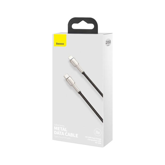 Baseus - Lightning / USB-C Kábel (2m), fekete
