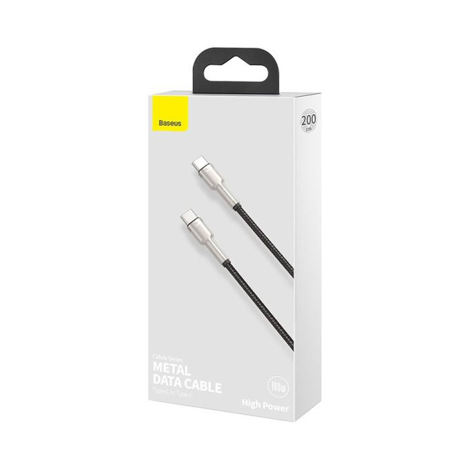 Baseus - USB-C / USB-C Kábel (2m), fekete