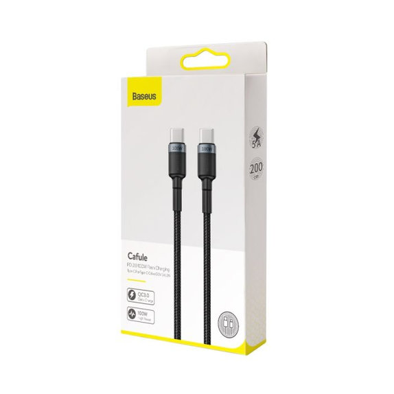Baseus - USB-C / USB-C Kábel (2m), fekete