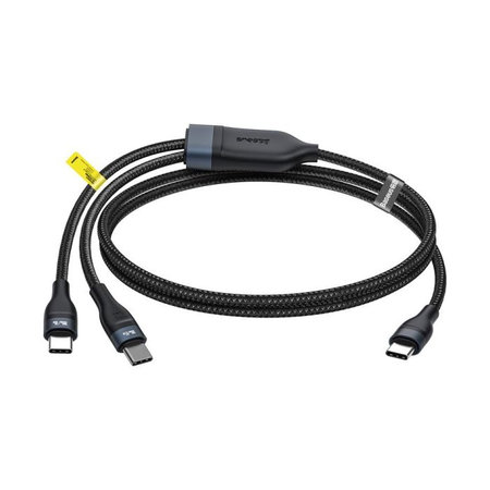 Baseus - USB-C / 2x USB-C Kábel (1.5m), fekete