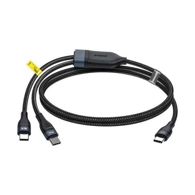 Baseus - USB-C / 2x USB-C Kábel (1.5m), fekete