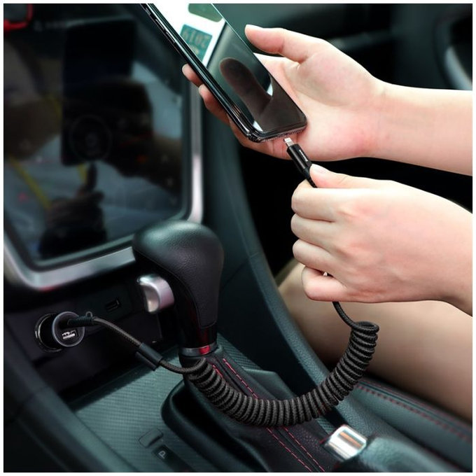 Baseus - Lightning / USB Kábel (1m), tavaszi, fekete