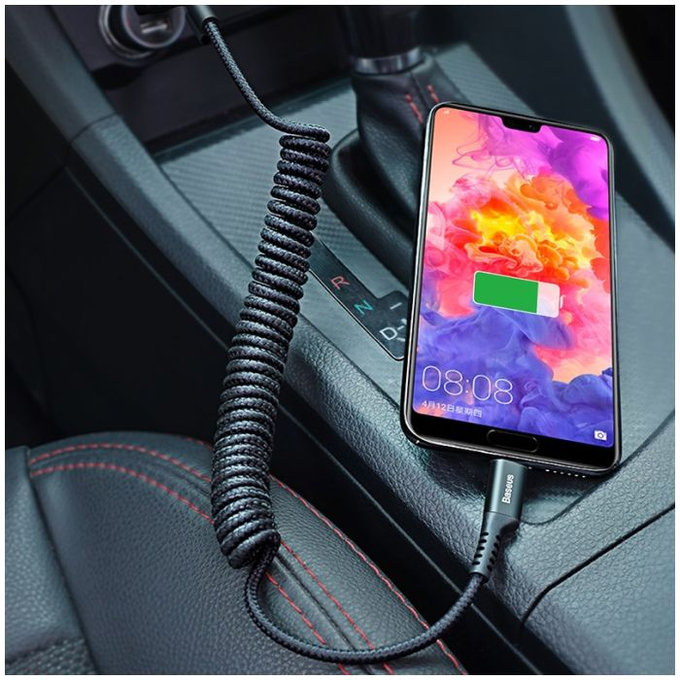 Baseus - USB-C / USB Kábel (1m), tavaszi, fekete