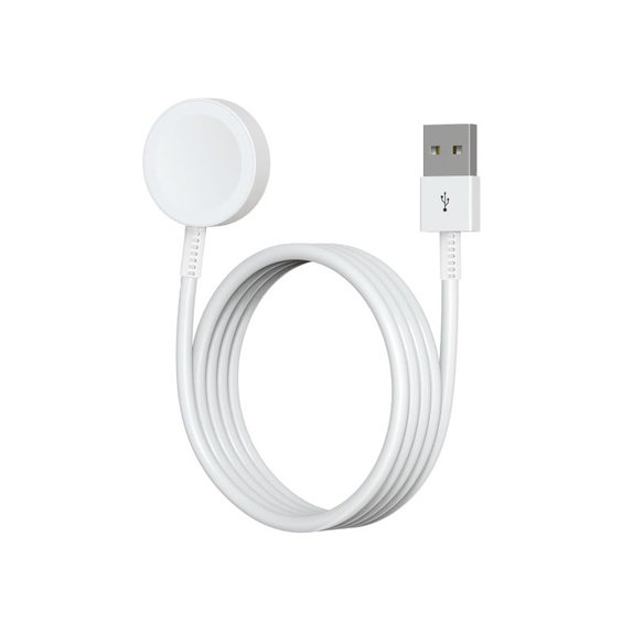 Mágneses Apple Watch töltőkábel, USB-A, 1 m, műanyag, bulk