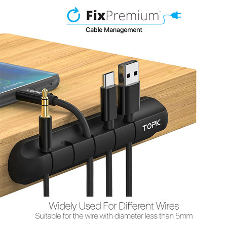 TOPK - Kábelrendező - Tartó 7 kábelhez, fekete színű