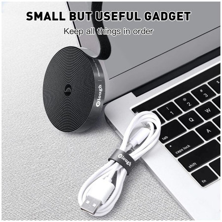 Elough - Kábelrendező - kábelszalag (5m), fekete