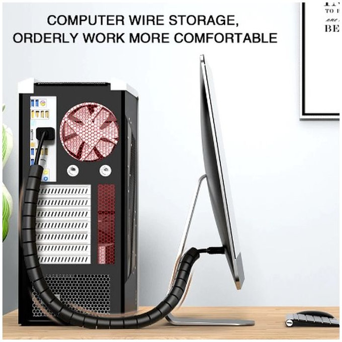 FixPremium - Kábelrendező - cső (16mm), 2M hosszú, fekete