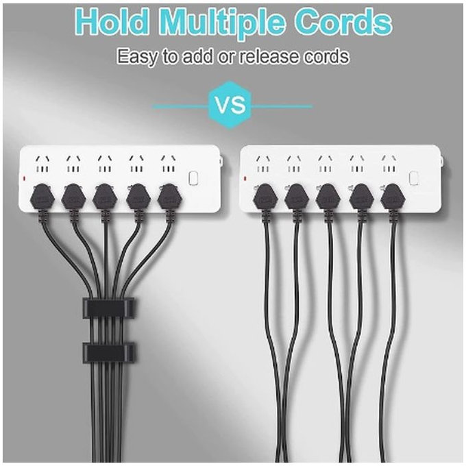 FixPremium - Kábelrendező - Klipsz - 5 darabos készlet, fekete