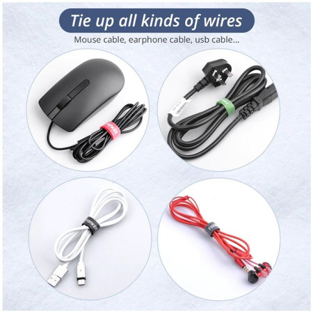 Fonken - Kábelrendező - kábelszalag - 20 darabos készlet, fekete