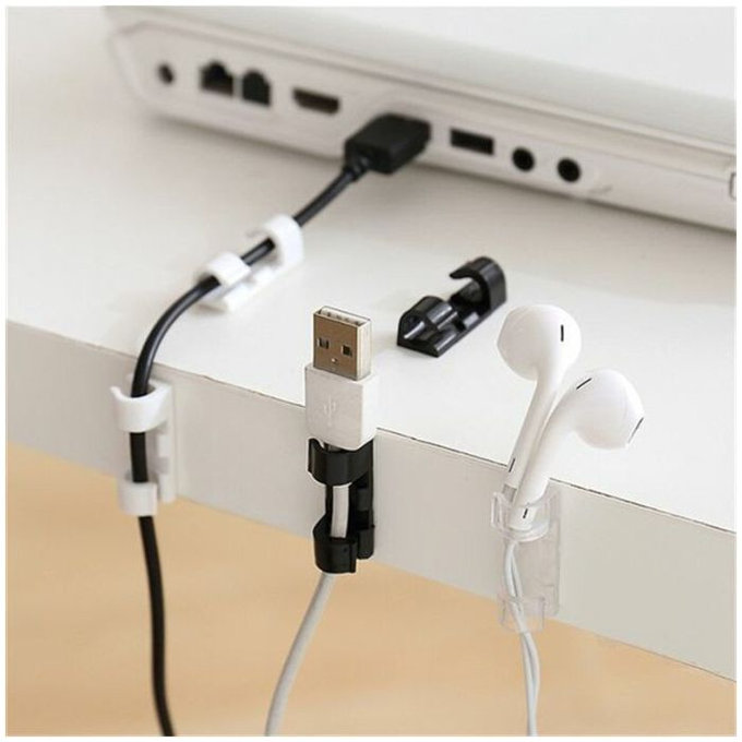 FixPremium - Kábelrendező - Klipsz - 10 darabos készlet, fekete