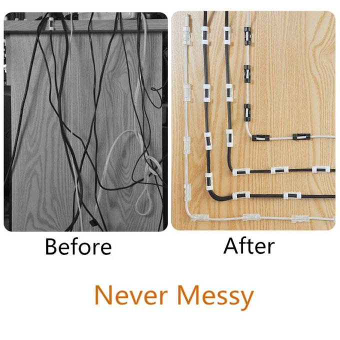 FixPremium - Kábelrendező - Klipsz - 10 darabos készlet, átlátszó