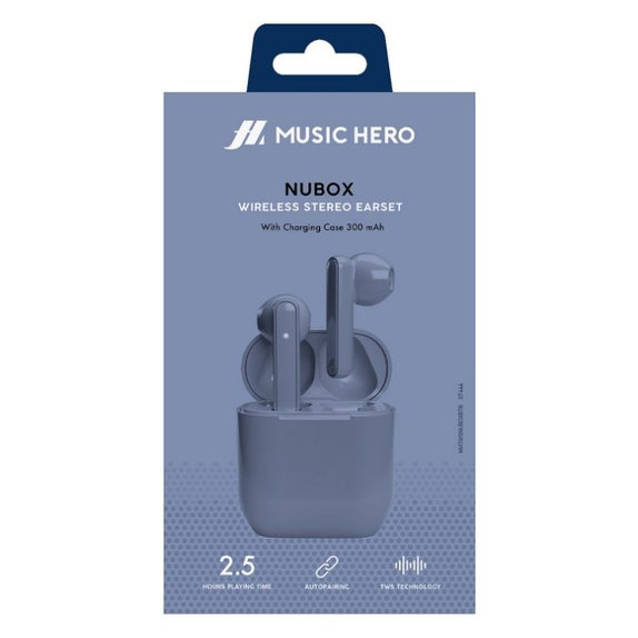 Music Hero - Vezeték Nélküli fejhallgató TWS NUBOX, kék