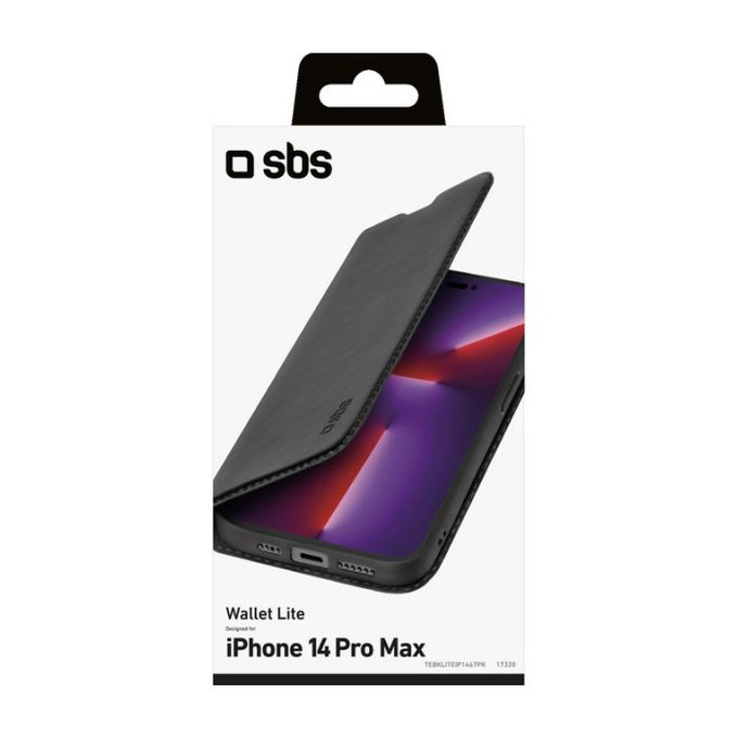 SBS - Tok Book Wallet Lite - iPhone 14 Pro Max, fekete