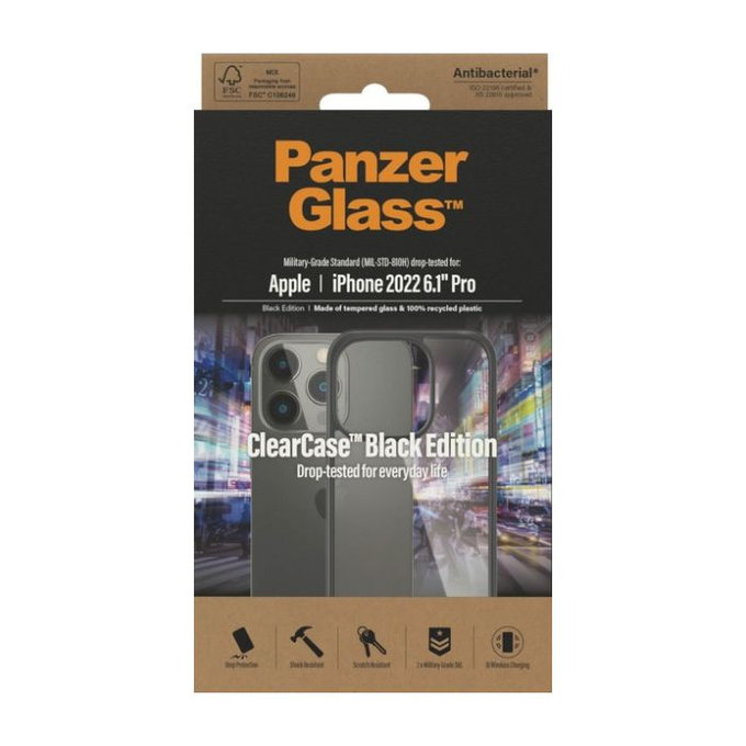 PanzerGlass - Tok ClearCase - iPhone 14 Pro, fekete