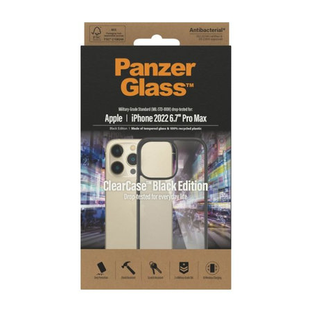 PanzerGlass - Tok ClearCase - iPhone 14 Pro Max, fekete