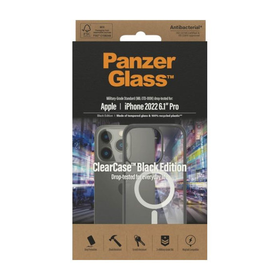 PanzerGlass - Tok ClearCase a MagSafe-el - iPhone 14 Pro, fekete