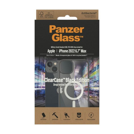 PanzerGlass - Tok ClearCase a MagSafe-el - iPhone 14 Plus, fekete