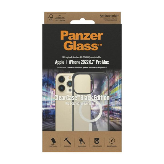 PanzerGlass - Tok ClearCase a MagSafe-el - iPhone 14 Pro Max, fekete