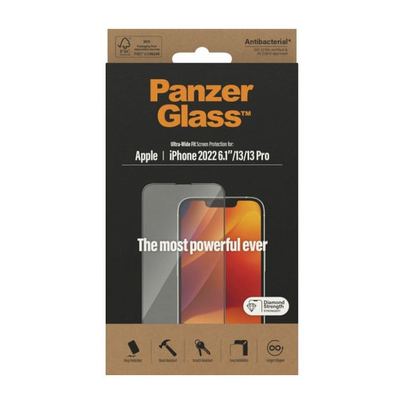 PanzerGlass - Edzett üveg UWF AB - iPhone 13, 13 Pro, 14, 16e