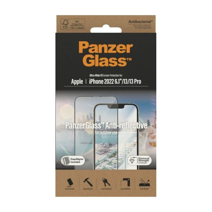 PanzerGlass - Edzett üveg UWF Anti-Reflective AB - iPhone 13, 13 Pro, 14 és 16e