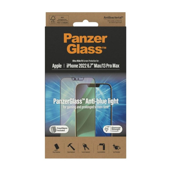 PanzerGlass - Edzett üveg UWF Anti-Bluelight AB - iPhone 13 Pro Max és 14 Plus