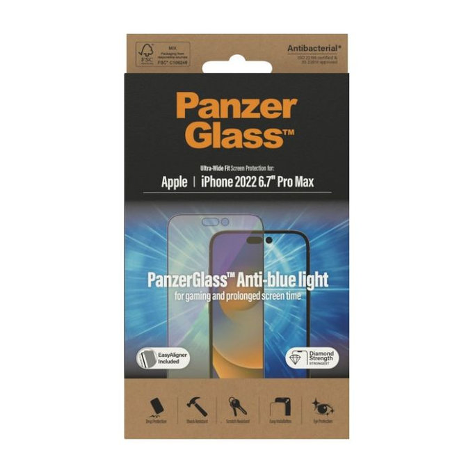 PanzerGlass - Edzett üveg UWF Anti-Bluelight AB - iPhone 14 Pro Max