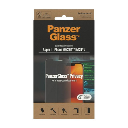 PanzerGlass - Edzett üveg Privacy AB - iPhone 13, 13 Pro, 14 és 16e