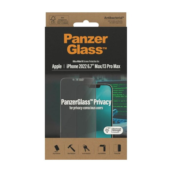 PanzerGlass - Edzett üveg UWF Privacy AB - iPhone 13 Pro Max és 14 Plus