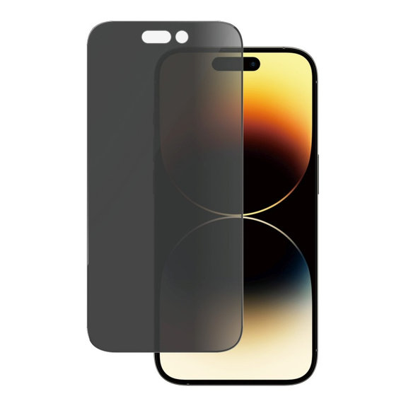 Edzett üveg UWF Privacy AB applikátorral iPhone 14 Pro készülékhez, Fekete, PanzerGlass