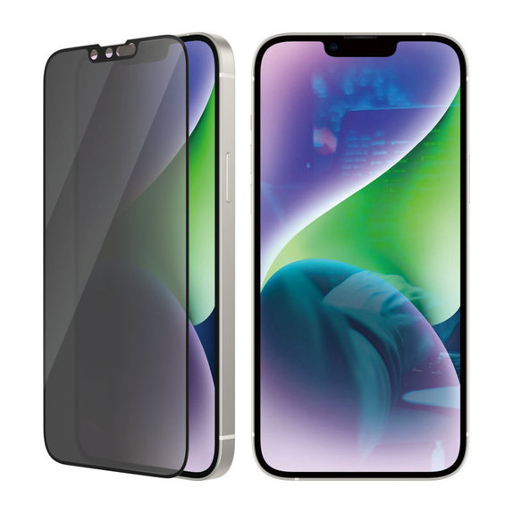 Edzett üveg UWF Privacy AB applikátorral iPhone 14 Plus/13 Pro Max készülékhez, Fekete, PanzerGlass