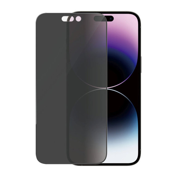 Edzett üveg UWF Privacy AB applikátorral iPhone 14 Pro Max készülékhez, Fekete, PanzerGlass