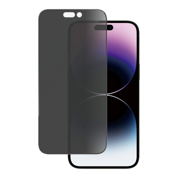 Edzett üveg UWF Privacy AB applikátorral iPhone 14 Pro Max készülékhez, Fekete, PanzerGlass