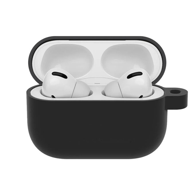FixPremium - Szilikon Tok Karabinerrel - AirPods Pro, fekete
