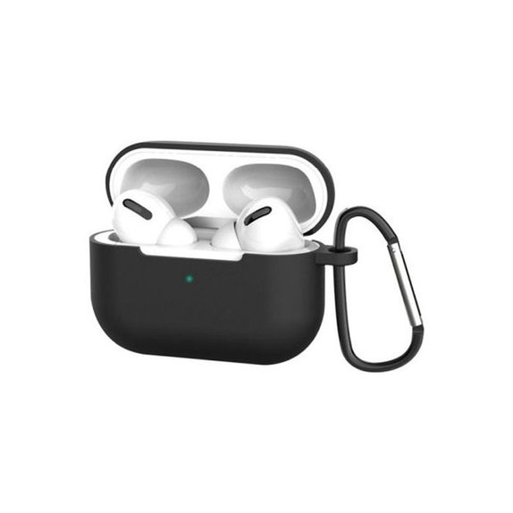 FixPremium - Szilikon Tok Karabinerrel - AirPods Pro, fekete