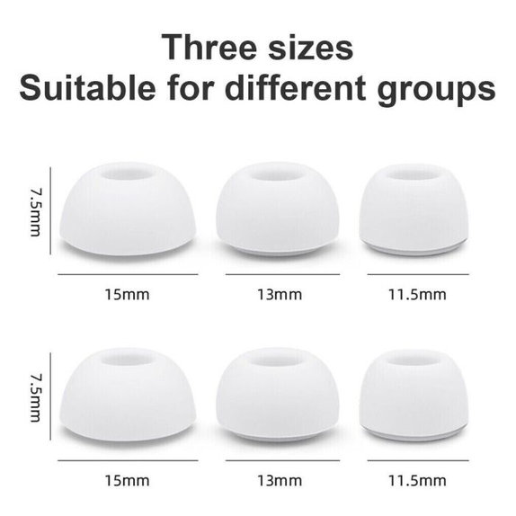 FixPremium - Cserélhető gumiszalagok - AirPods Pro - Készlet 3db (L, M, S), fehér