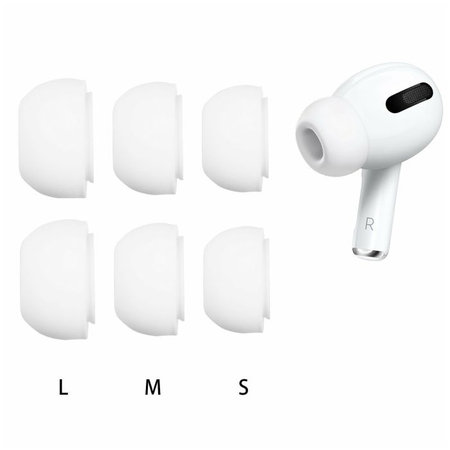 FixPremium - Cserélhető gumiszalagok - AirPods Pro - Készlet 3db (L, M, S), fehér