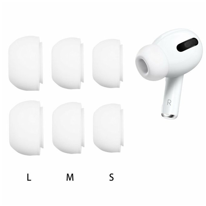 FixPremium - Cserélhető gumiszalagok - AirPods Pro - Készlet 3db (L, M, S), fehér