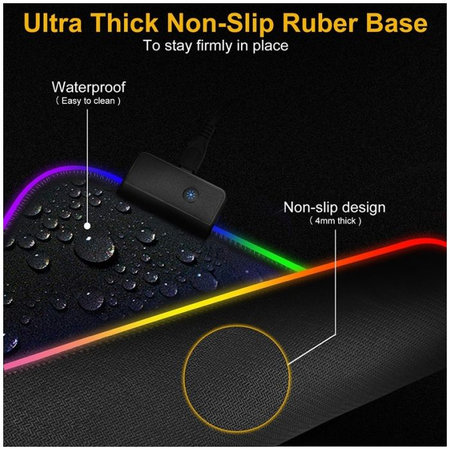 FixPremium - Pad egérhez és billentyűzethezu val RGB, 90x40cm, fekete