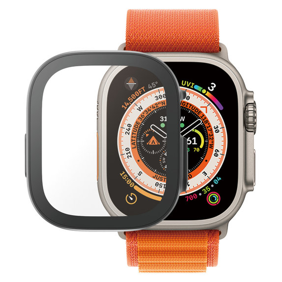 Edzett üveg Full Body AB Apple Watch Ultra 2 49 mm készülékhez, Fekete, PanzerGlass
