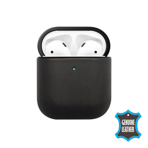 FixPremium - Bőrtok - AirPods 1 és 2, fekete