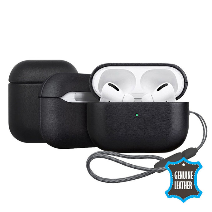 FixPremium - Bőrtok - AirPods 1 és 2, fekete