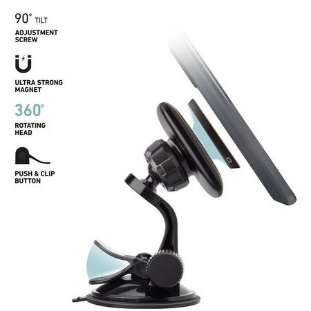 SBS - Arizona Magnetic tartó autóba, tapadókoronggal, fekete