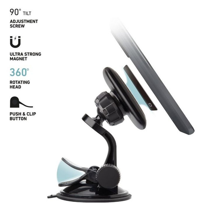 SBS - Arizona Magnetic tartó autóba, tapadókoronggal, fekete